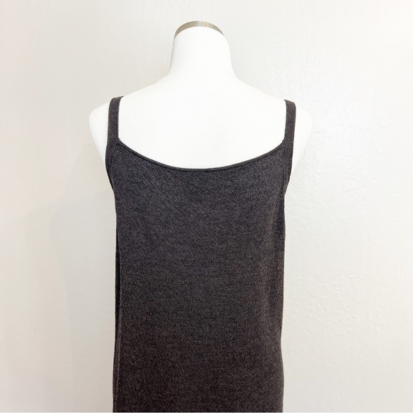 ✖️SOLD✖️•EILEEN FISHER• Gray Wool Knit Sleeveless Surplice Midi Dress - Picture 8 of 10